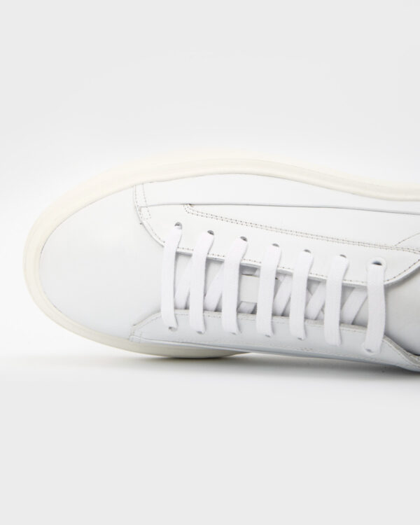 White Polished Step Sneakers