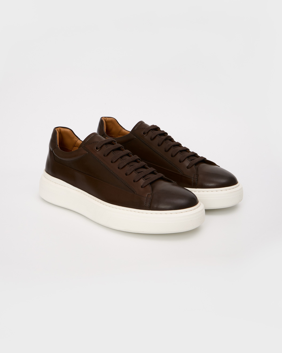 Brown Polished Step Sneakers