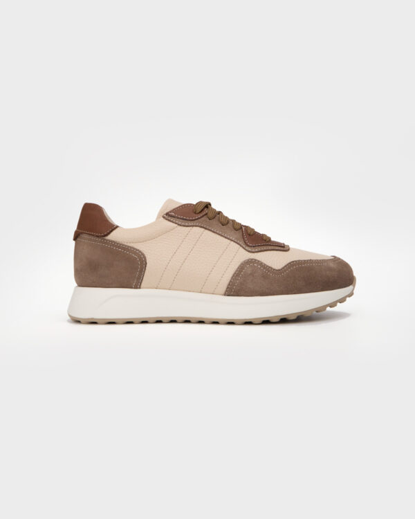 Beige Polished Flow Trainers