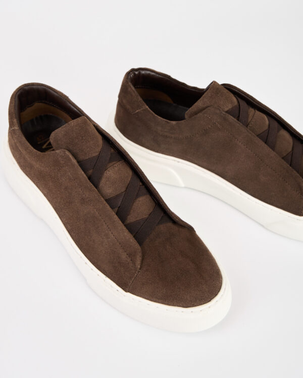 Brown Suede Stride Sneakers