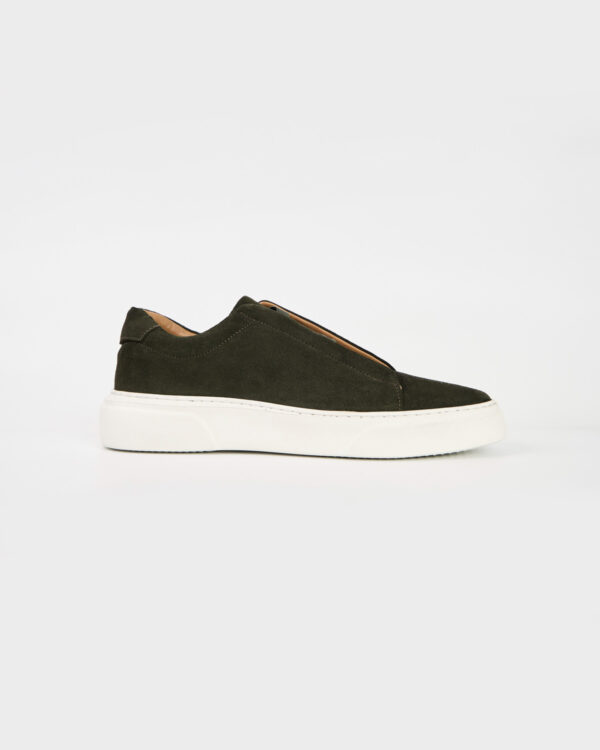 Olive Suede Stride Sneakers