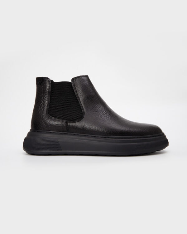 Black Textured Chelsea Boots