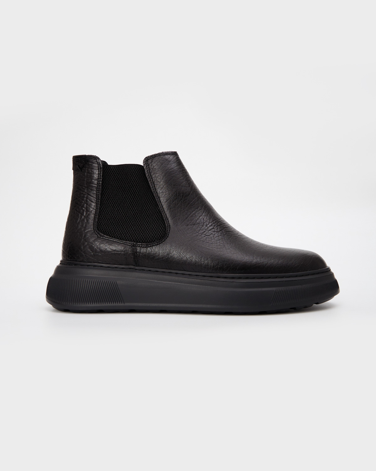 Black Textured Chelsea Boots