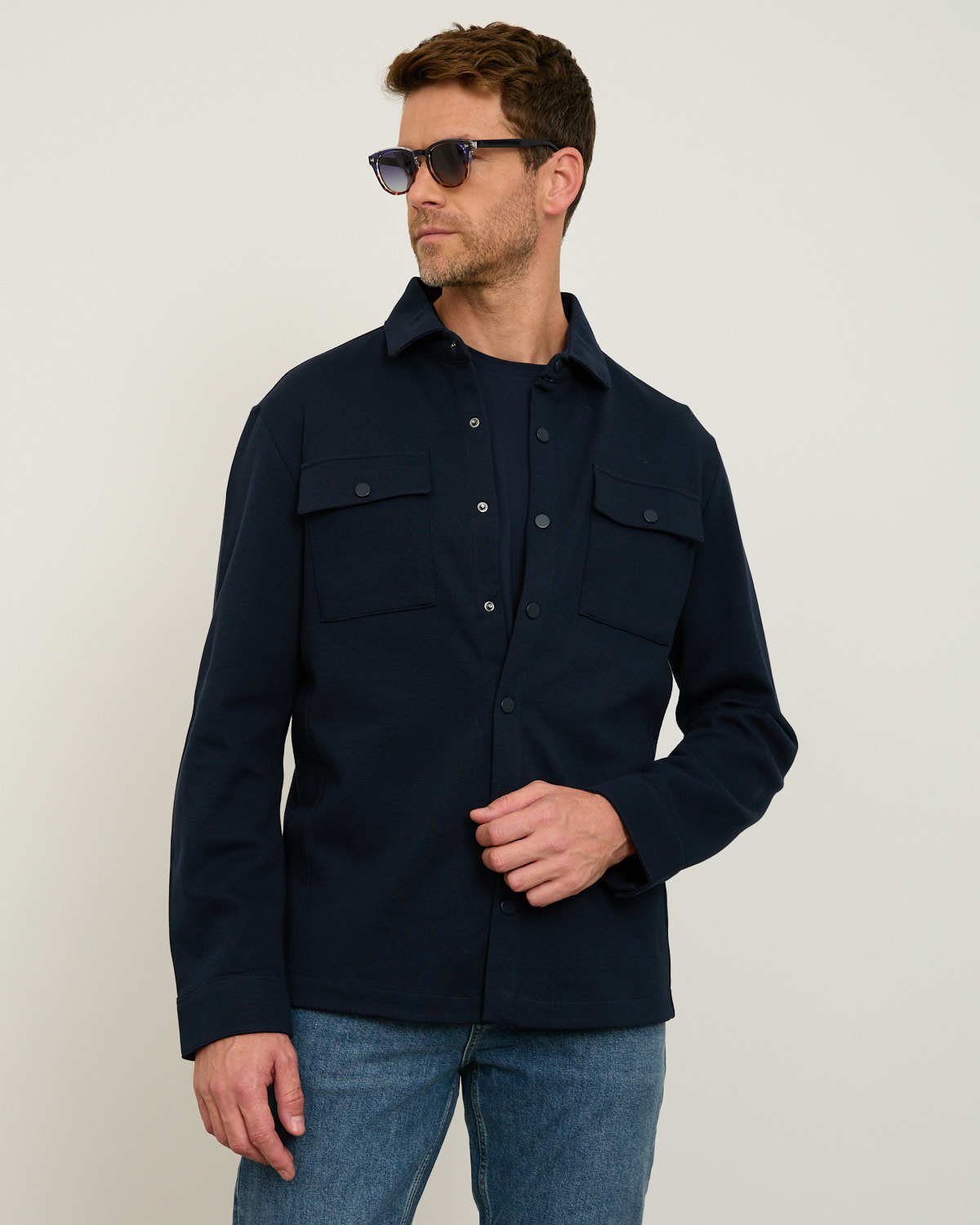 Navy Essential Cotton Light Jacket