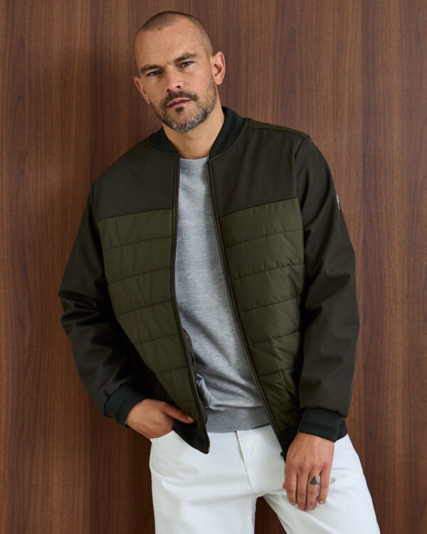Olive Ribbed Light Jacket
