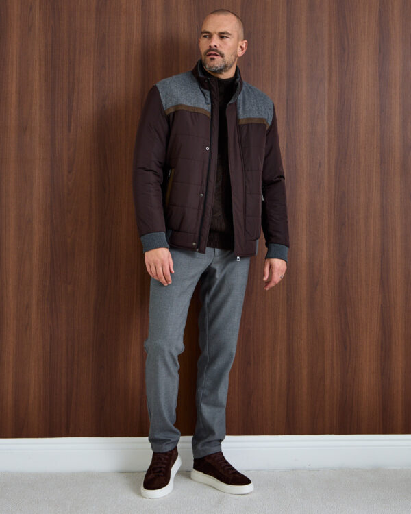 Brown Color Block Waterproof Jacket