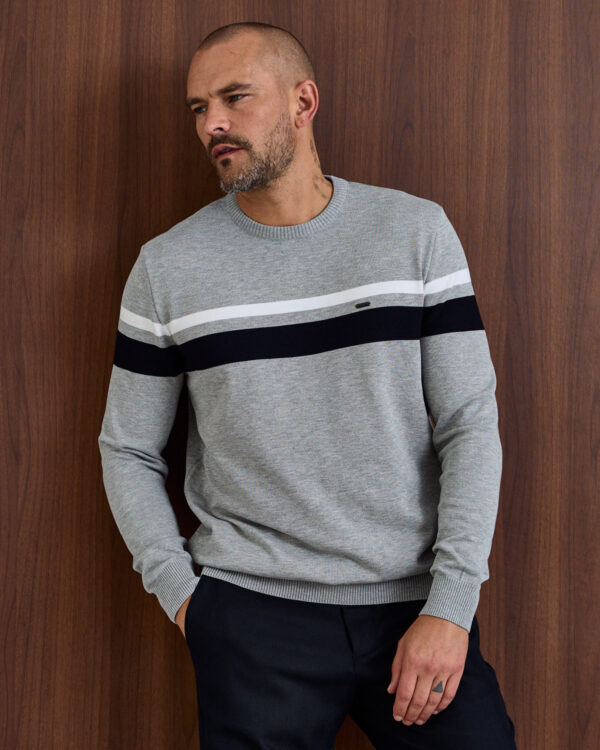 Grey Clean Line Roundneck Sweater