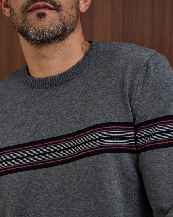Charcoal Modern Line Roundneck Sweater