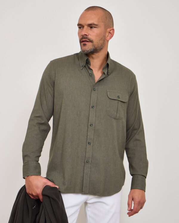Olive Essential Cotton Shirt