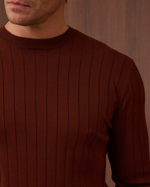 Brick Elegant Line Roundneck Sweater