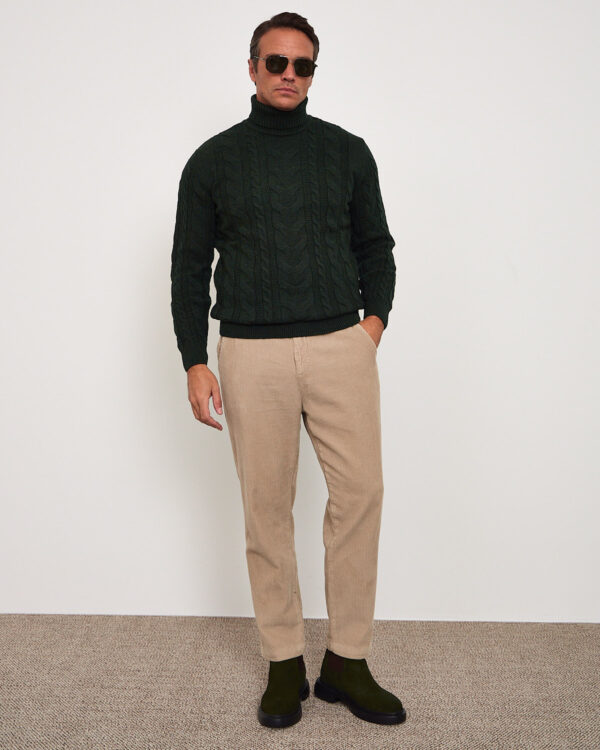 Beige Subtle Corduroy Joggers