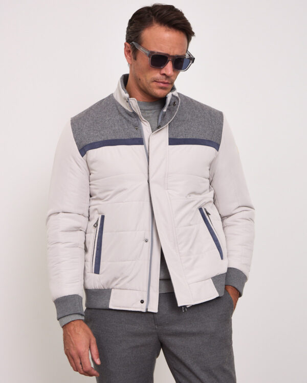 Greige Color Block Waterproof Jacket