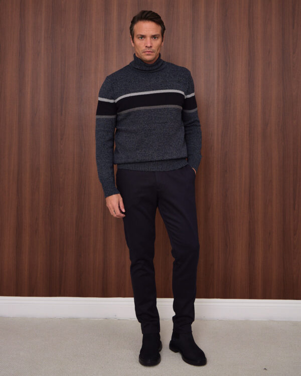Navy Comfort Tencel Trousers