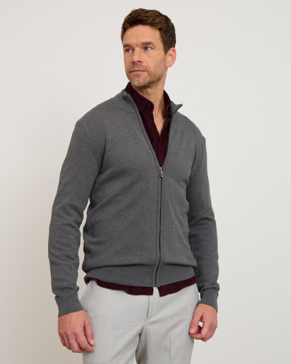 Charcoal Textured Cardigan