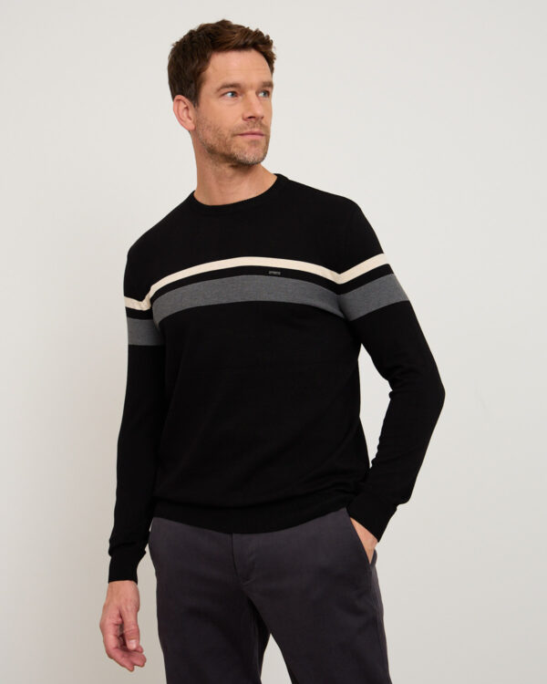 Black Clean Line Roundneck Sweater