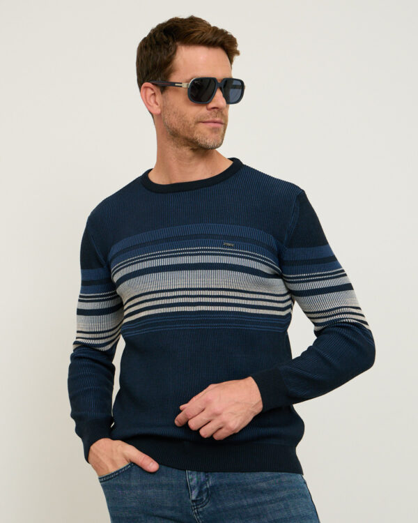Navy Line Design Roundneck Sweater