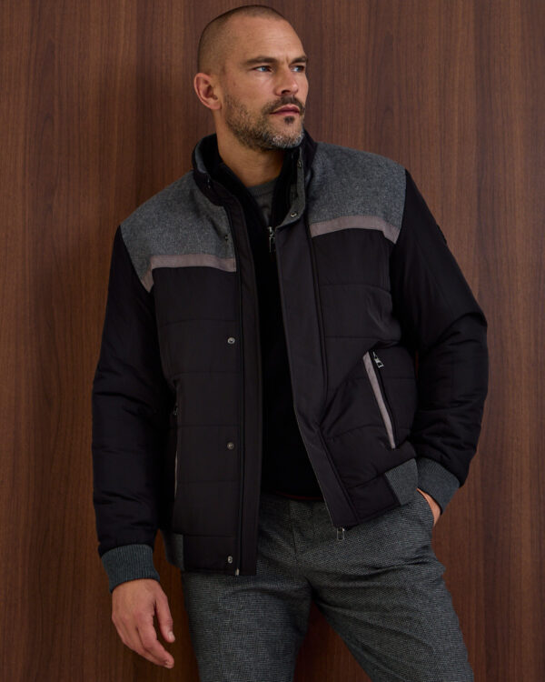 Black Color Block Waterproof Jacket