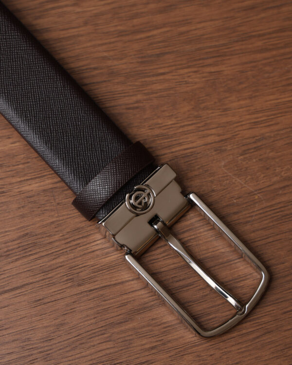 Brown Textured Leather Belt
