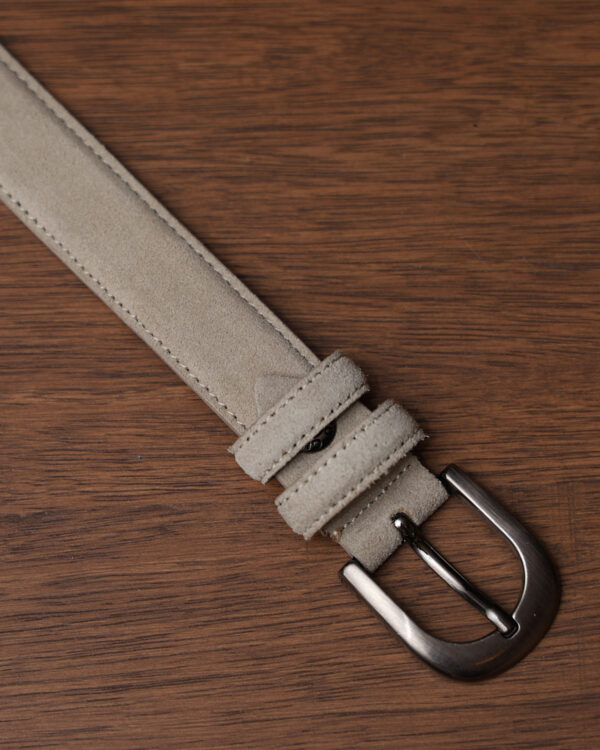 Beige Slim Elegant Suede Belt