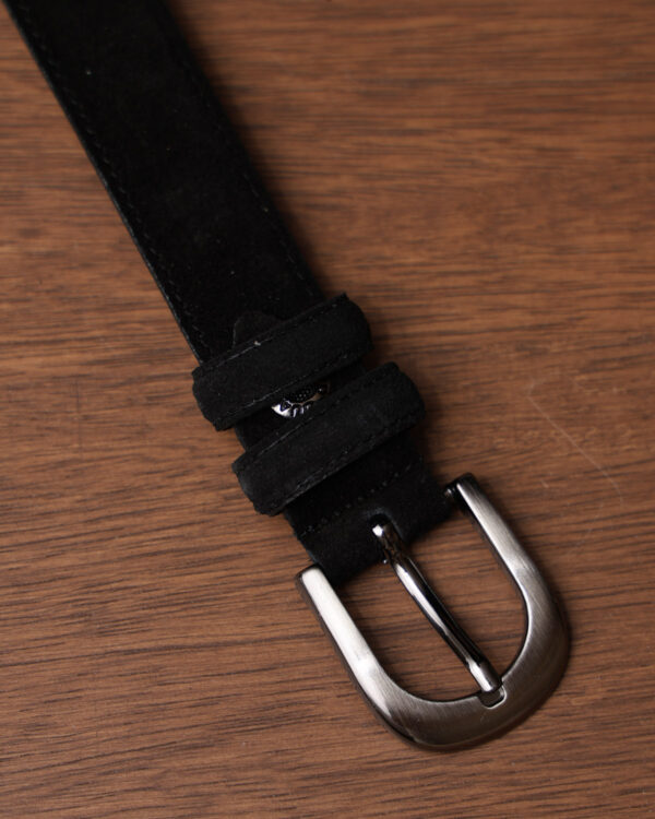 Black Slim Elegant Suede Belt