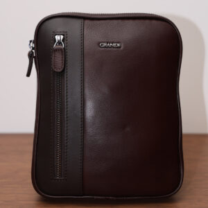 Brown Motion Leather Cross Bag