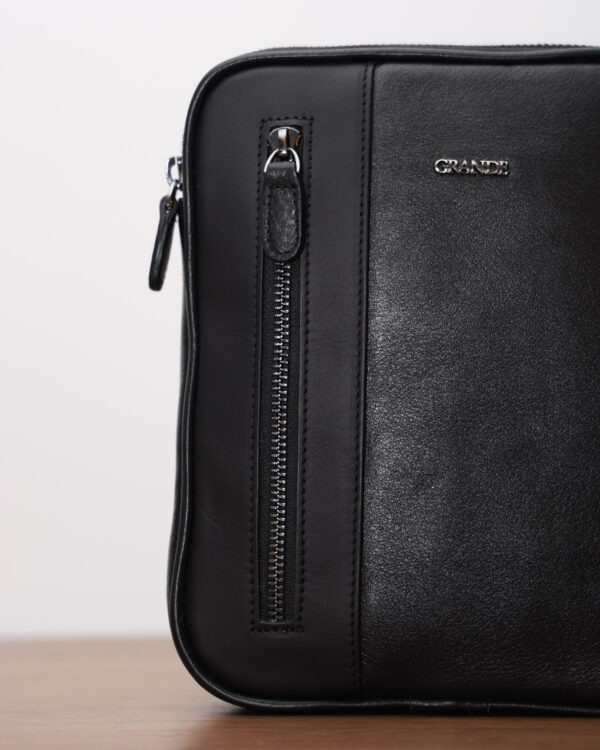 Black Motion Leather Cross Bag