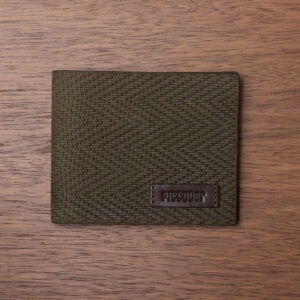 Olive Chevron Leather Wallet