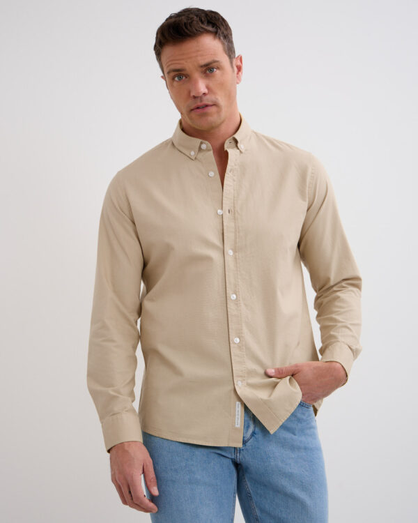 Beige Oxford Basic Shirt
