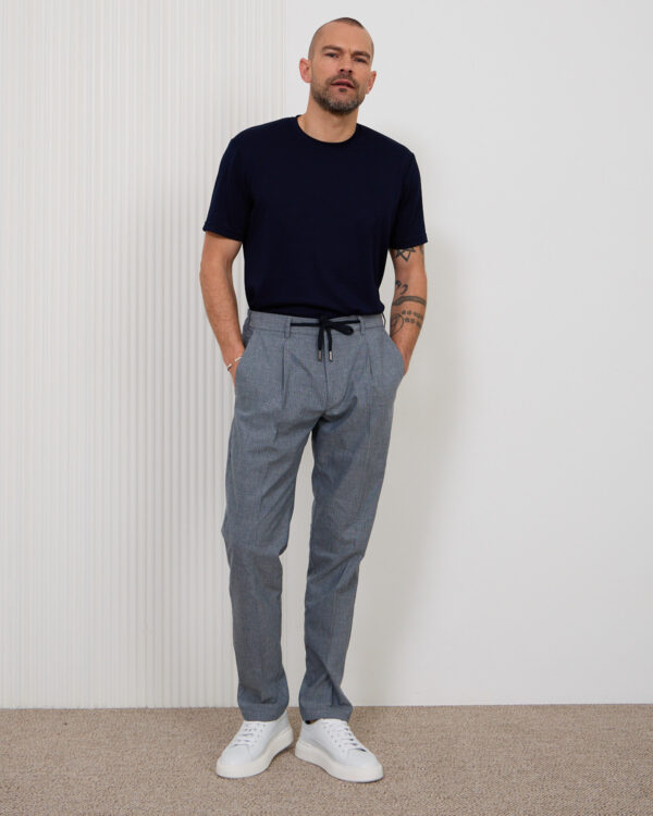 Indigo Striped Linen Trousers