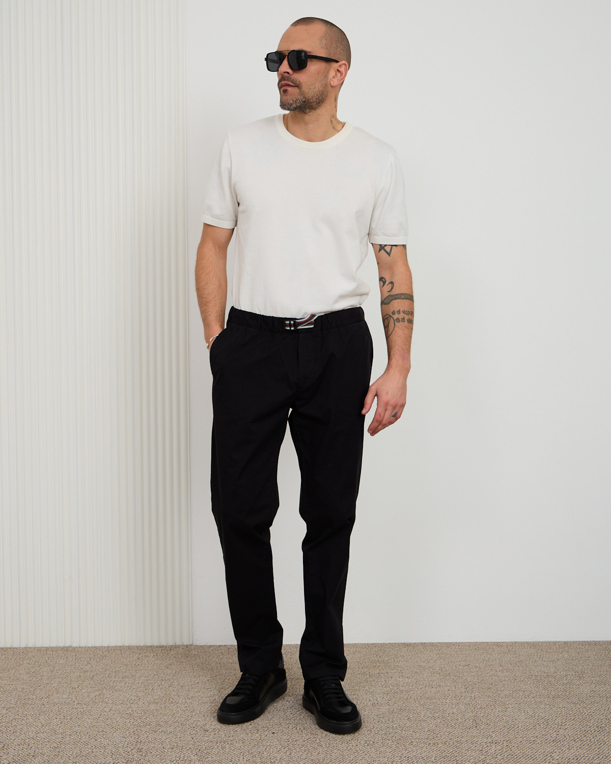 Black Relaxed Jogger Chinos