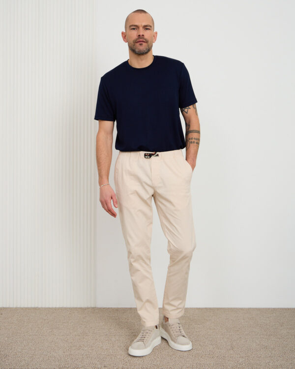 Beige Relaxed Jogger Chinos