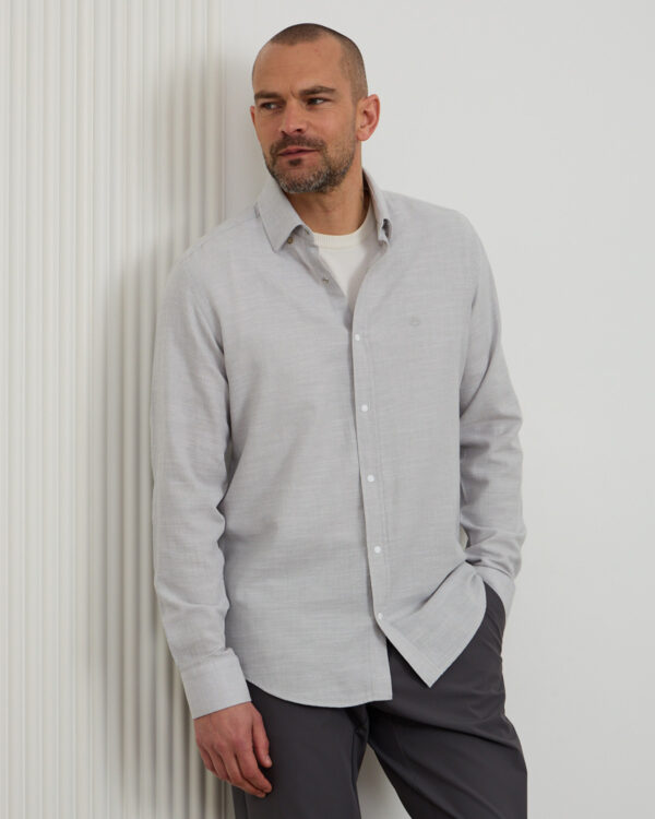 Grey Daily Fit Linen Shirt