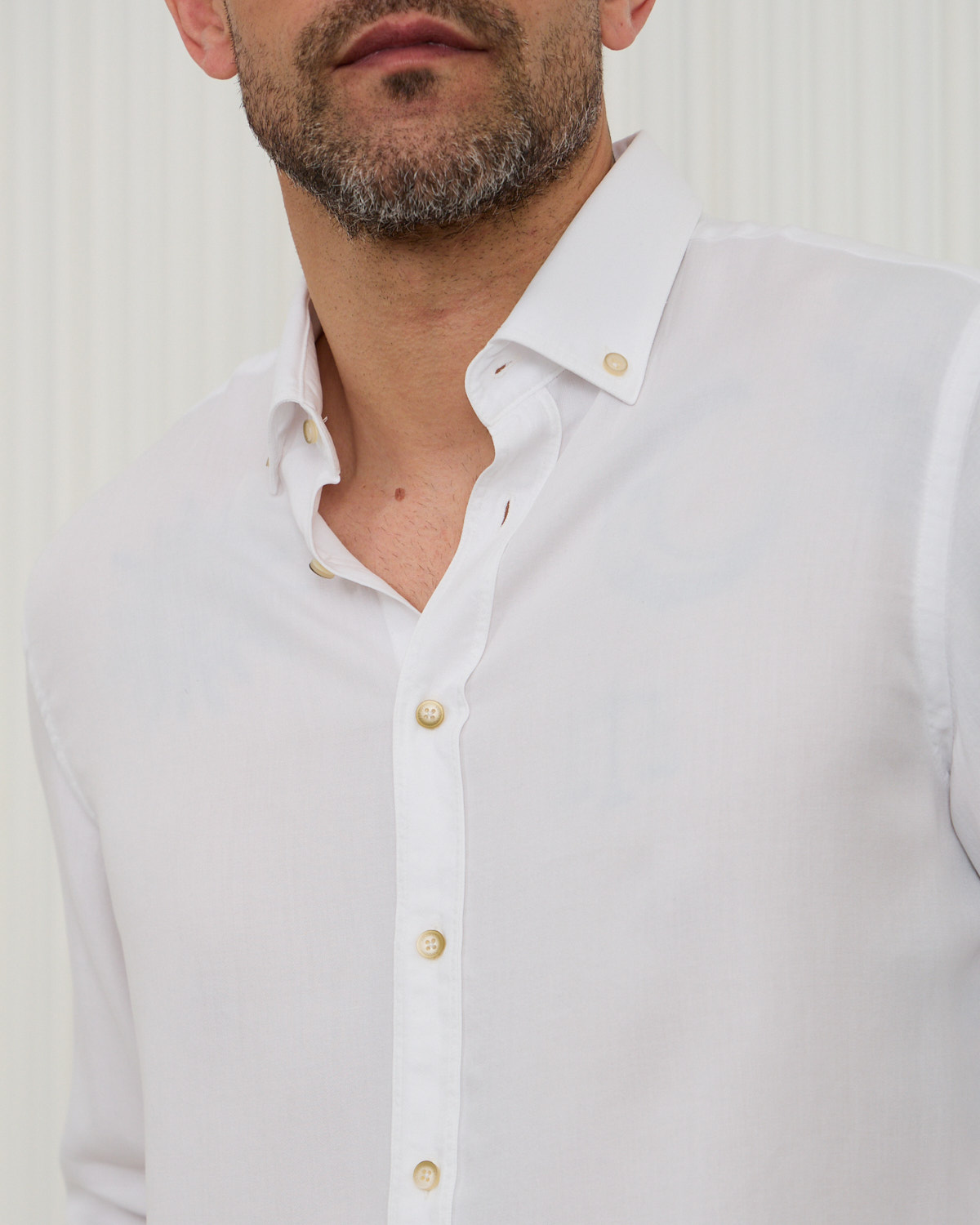 White Neat Tencel Shirt