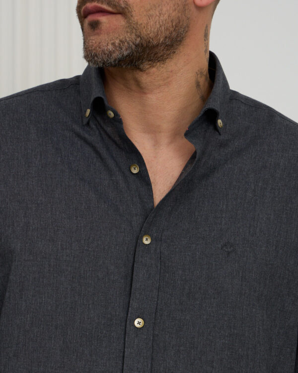 Charcoal Melange Cotton Shirt