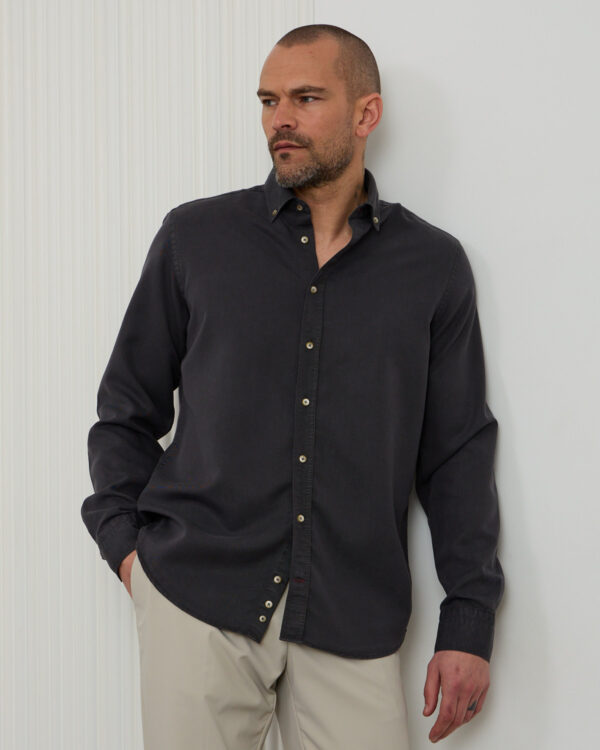 Charcoal Tencel Denim Shirt