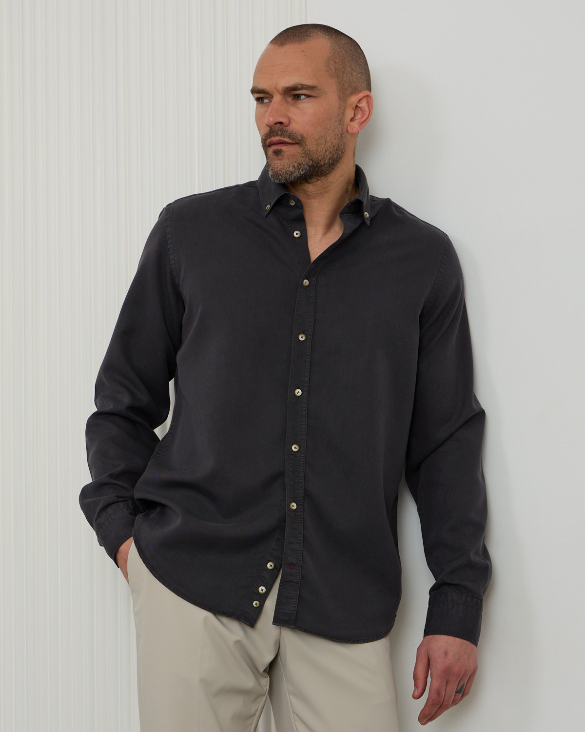 Charcoal Tencel Denim Shirt