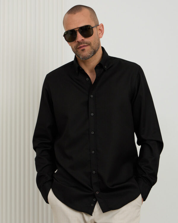 Black Tencel Denim Shirt