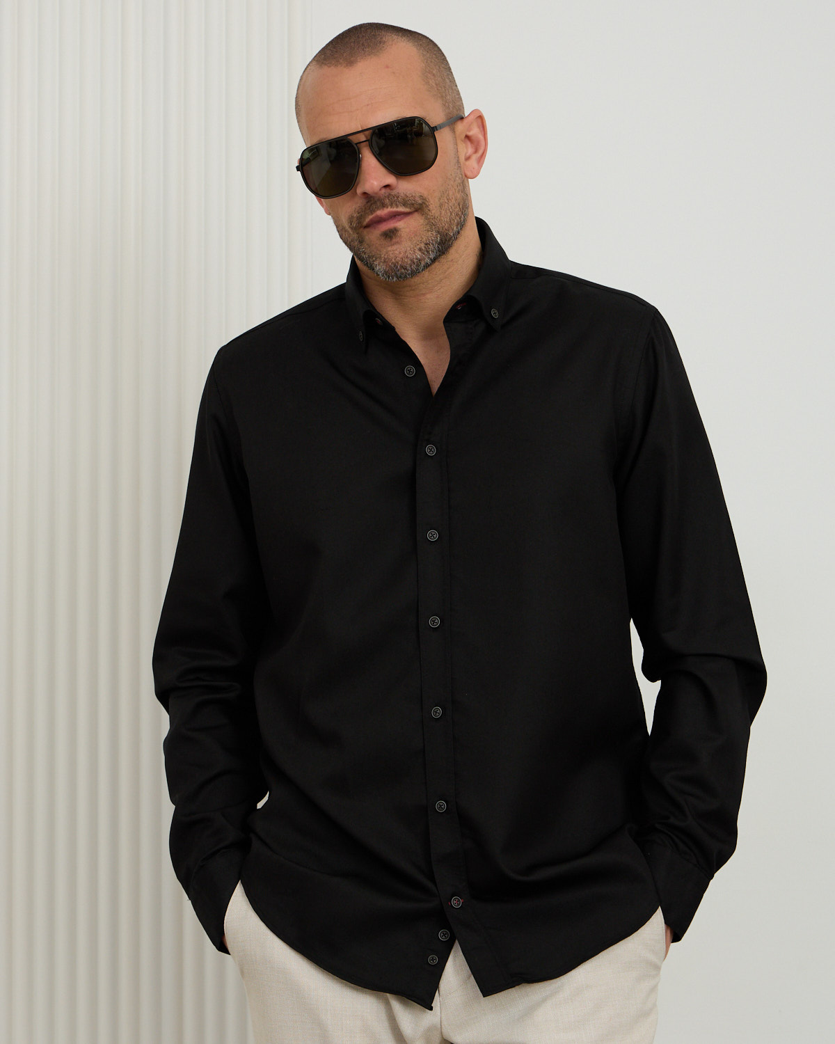 Black Tencel Denim Shirt