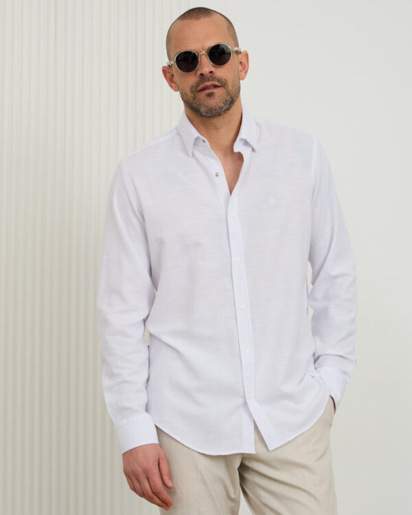 White Daily Fit Linen Shirt