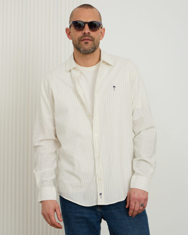 White Subtle Striped Shirt