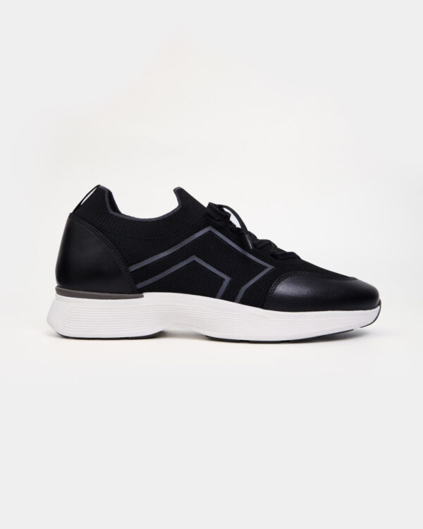 Black Sharp Mix Material Trainers
