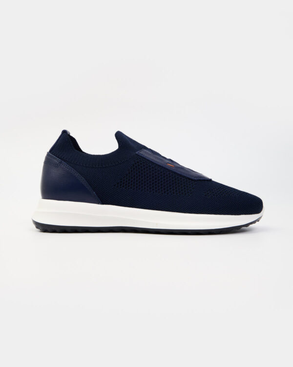 Navy Knitted Slip On Trainers