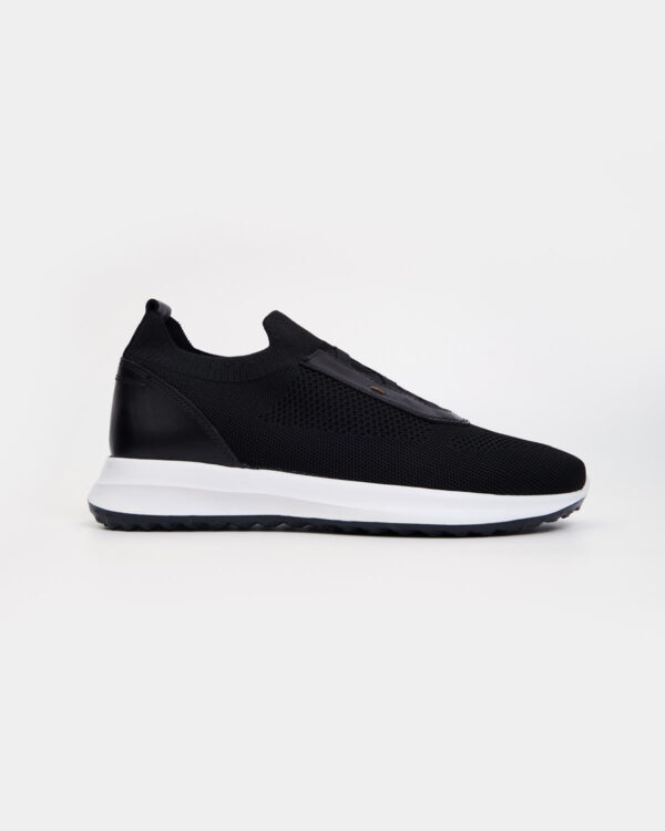 Black Knitted Slip On Trainers