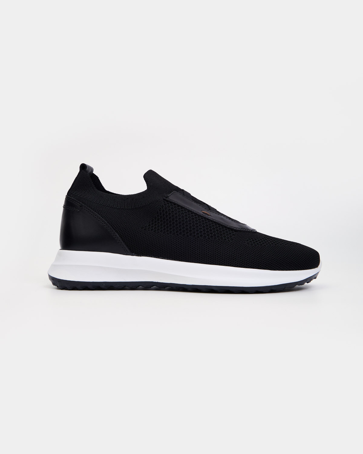 Black Knitted Slip On Trainers