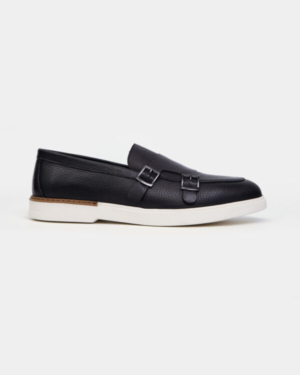 Black Contemporary Buckle Loafers