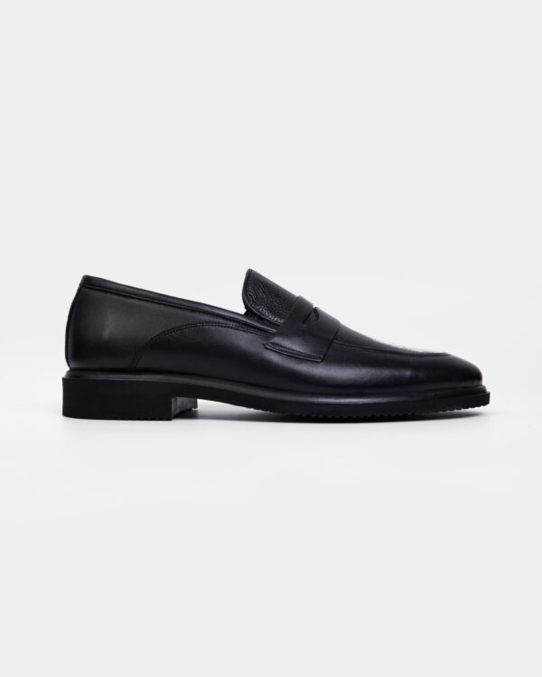 Black Classy Textured Loafers