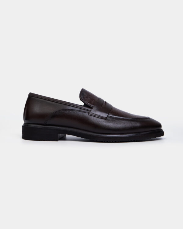 Brown Classy Textured Loafers