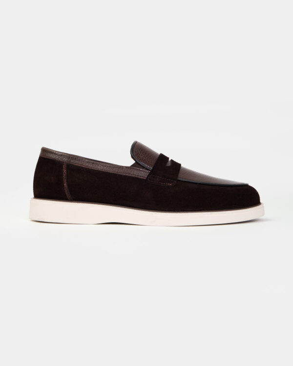Brown Suede Contrasting Loafers