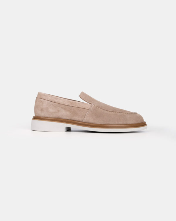 Beige Light Suede Loafers