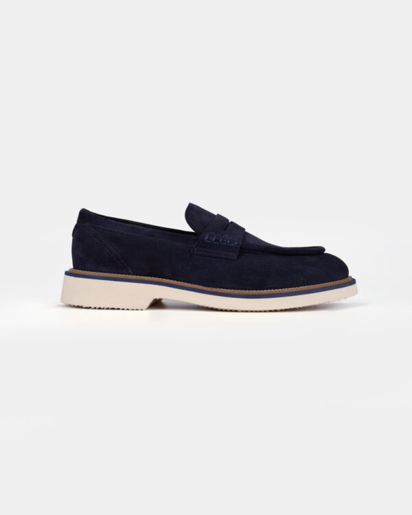 Navy Gentleman Suede Loafers